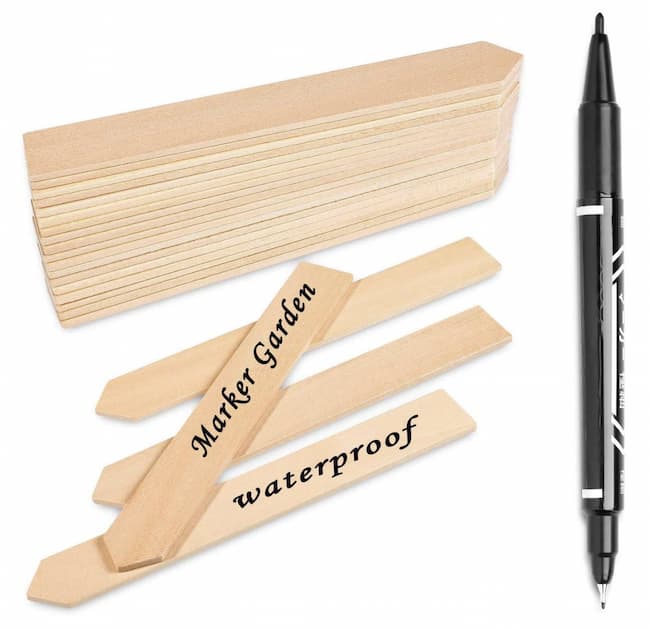 Pen with wood tags
